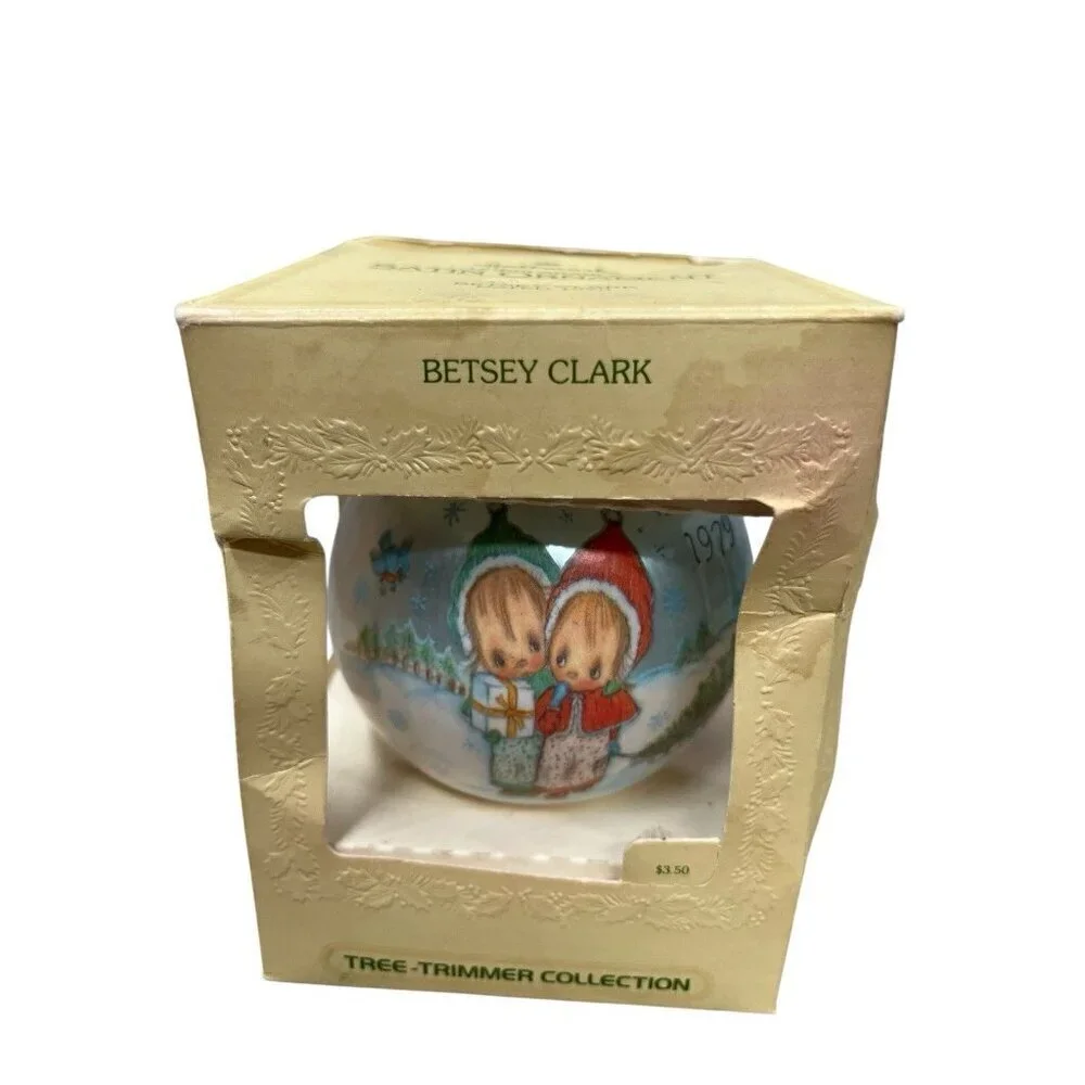 7 Vintage Christmas Betsey Clark Ornaments Hallmark Keepsake & Satin Ornaments